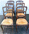 superb set of 6 old French dining chairs